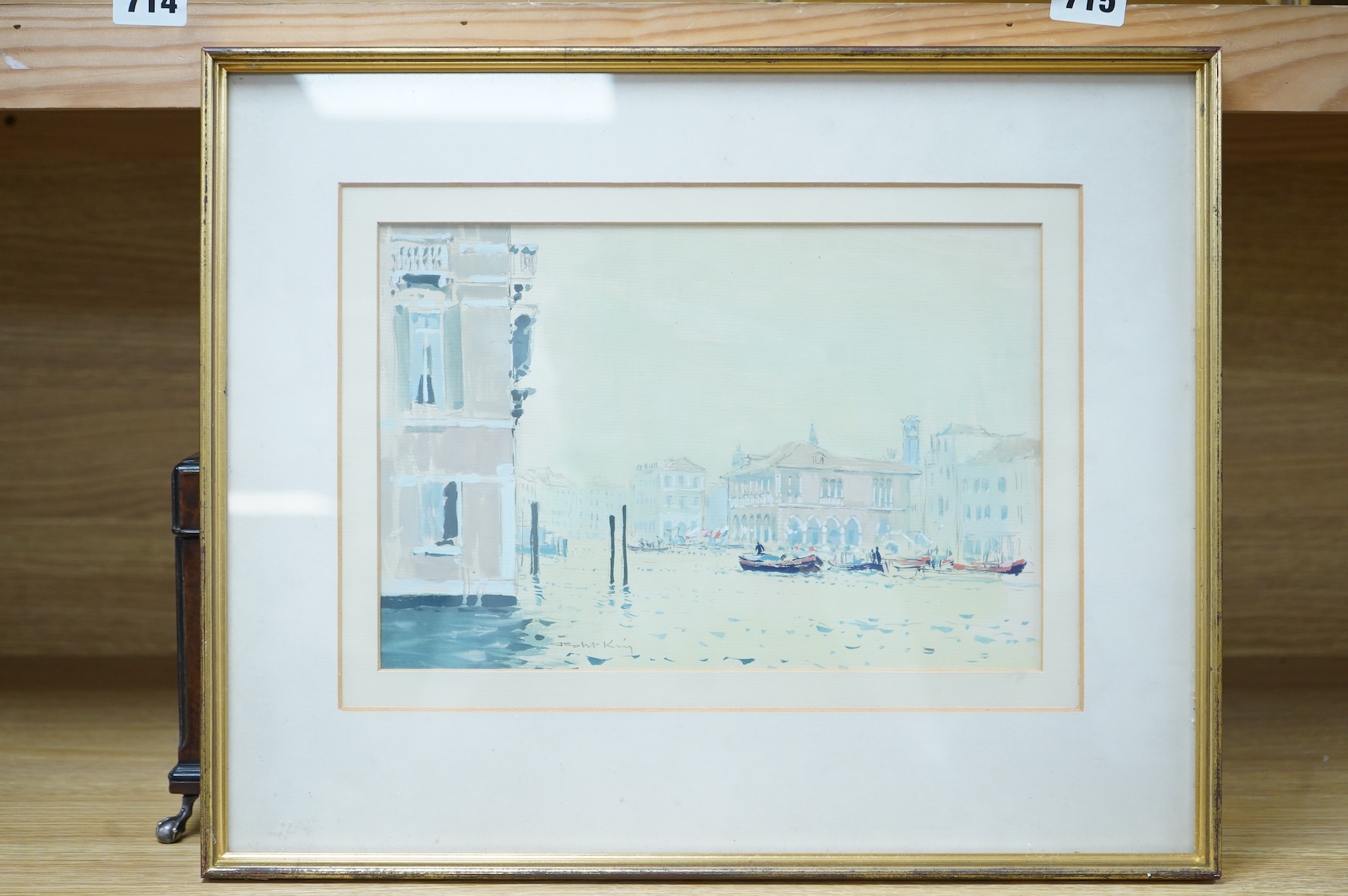 Robert King Rl RSMA (b.1936), Venetian canal, signed, gouache and watercolour, 18 x 27cm